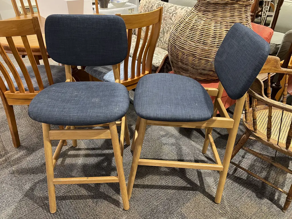 Pair of Scandiavian Style Bar Stools Image 1++