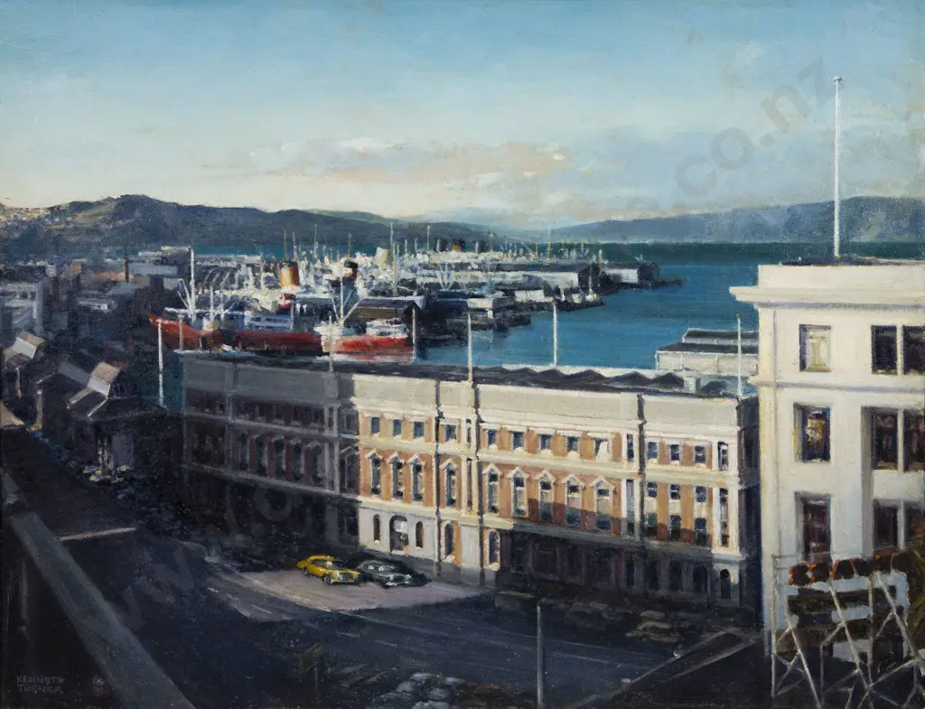 Kenneth Turner - Wellington Harbour Northwards to the Hutt Valley (a/f) Image 1++