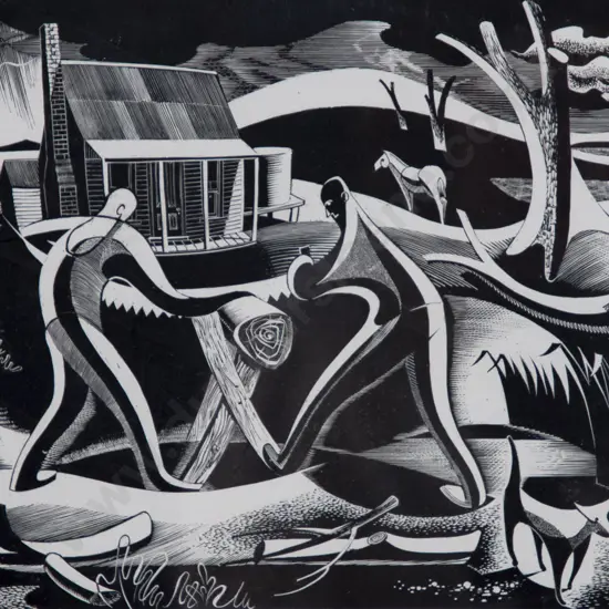 Kenneth Jack (Australian 1924 - 2006) - The Woodcutters