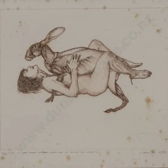 Barry Cleavin (b 1939) - The Hare Stripped Bare by His Bride Even (a/f)