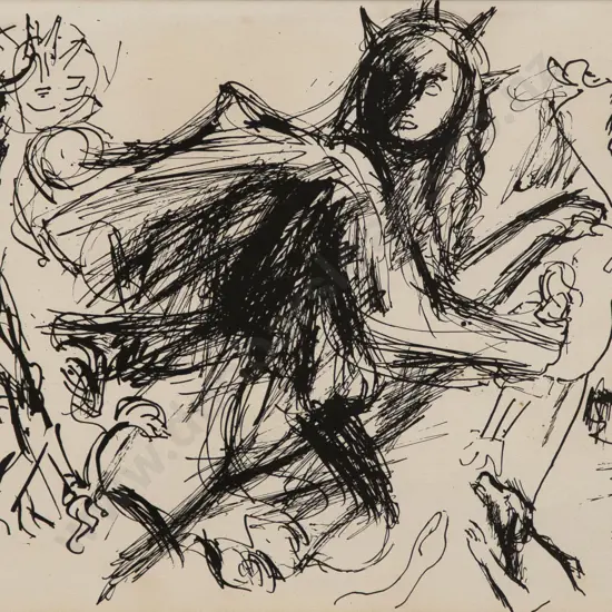 Anton Watzl (Austrian 1930 - 1994) - Figurative Sketch