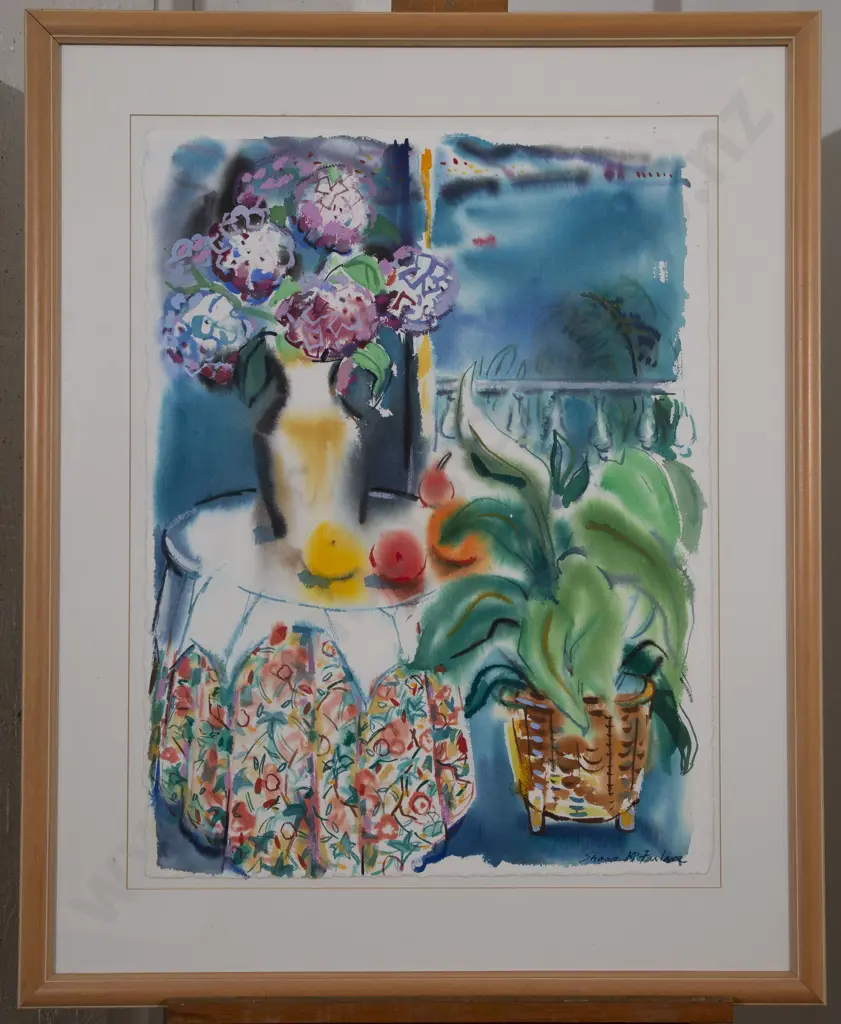 Shona McFarlane (1929 - 2001) - Ayrdrangeas & Harbour Image 1++
