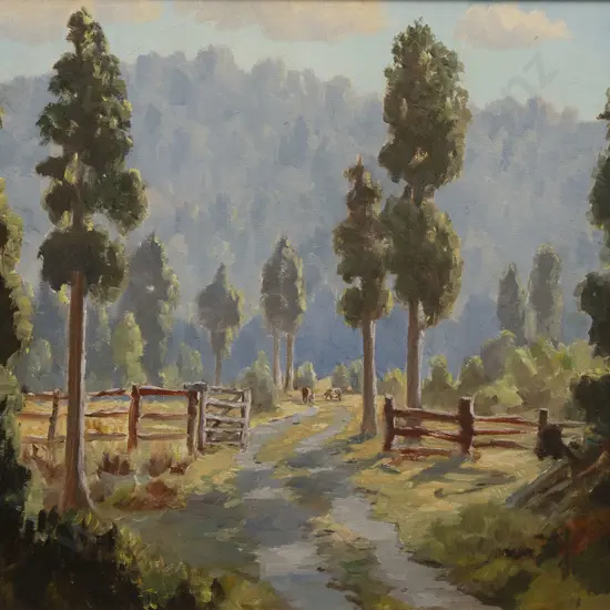 E B Lattey (1899 - 1986) - In Cook River Valley