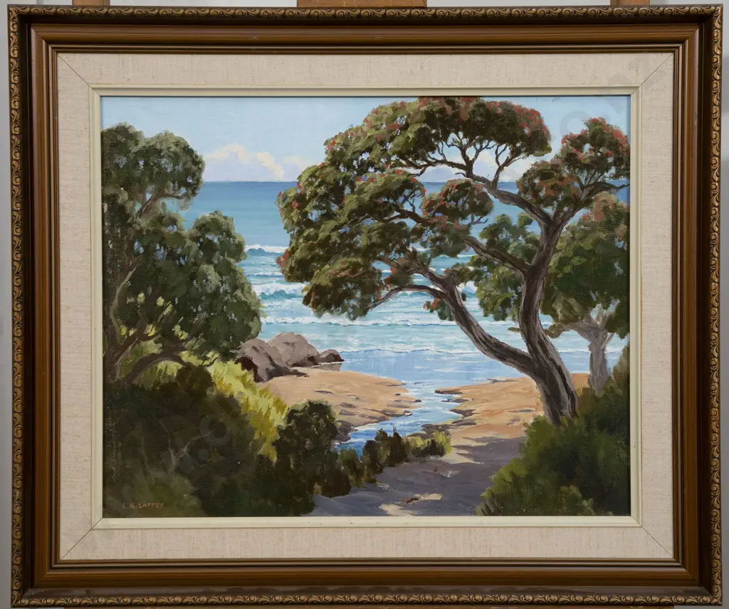 E B Lattey (1899 - 1986) - Te Karo Beach Tairua Image 1++