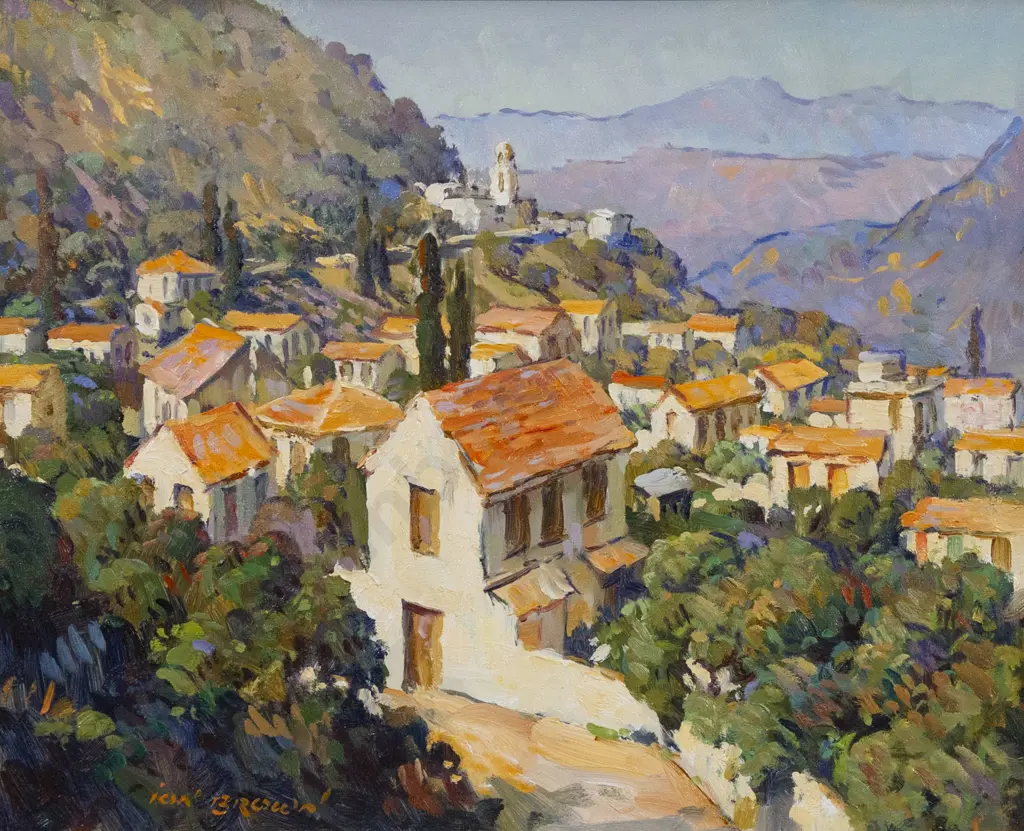 Ion Brown (b 1942) - Mountain Village - Crete Image 1++