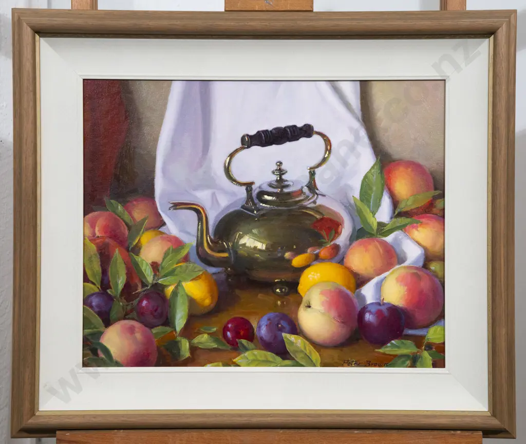 Peter Brown (1921 - 2005) - Still Life with Peaches Image 1++