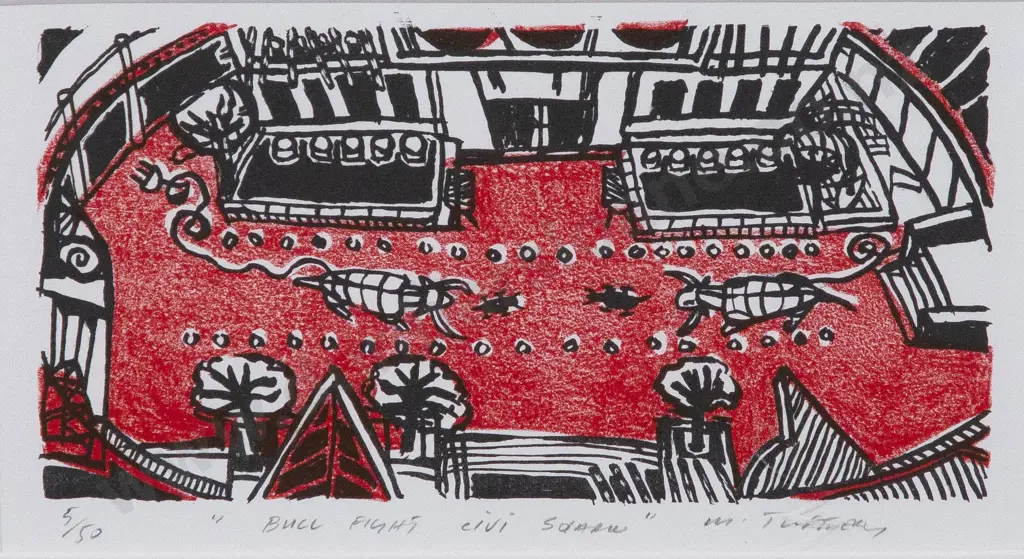 Michael Tuffery (b 1966) - Bull Fight Civi Square Image 1++