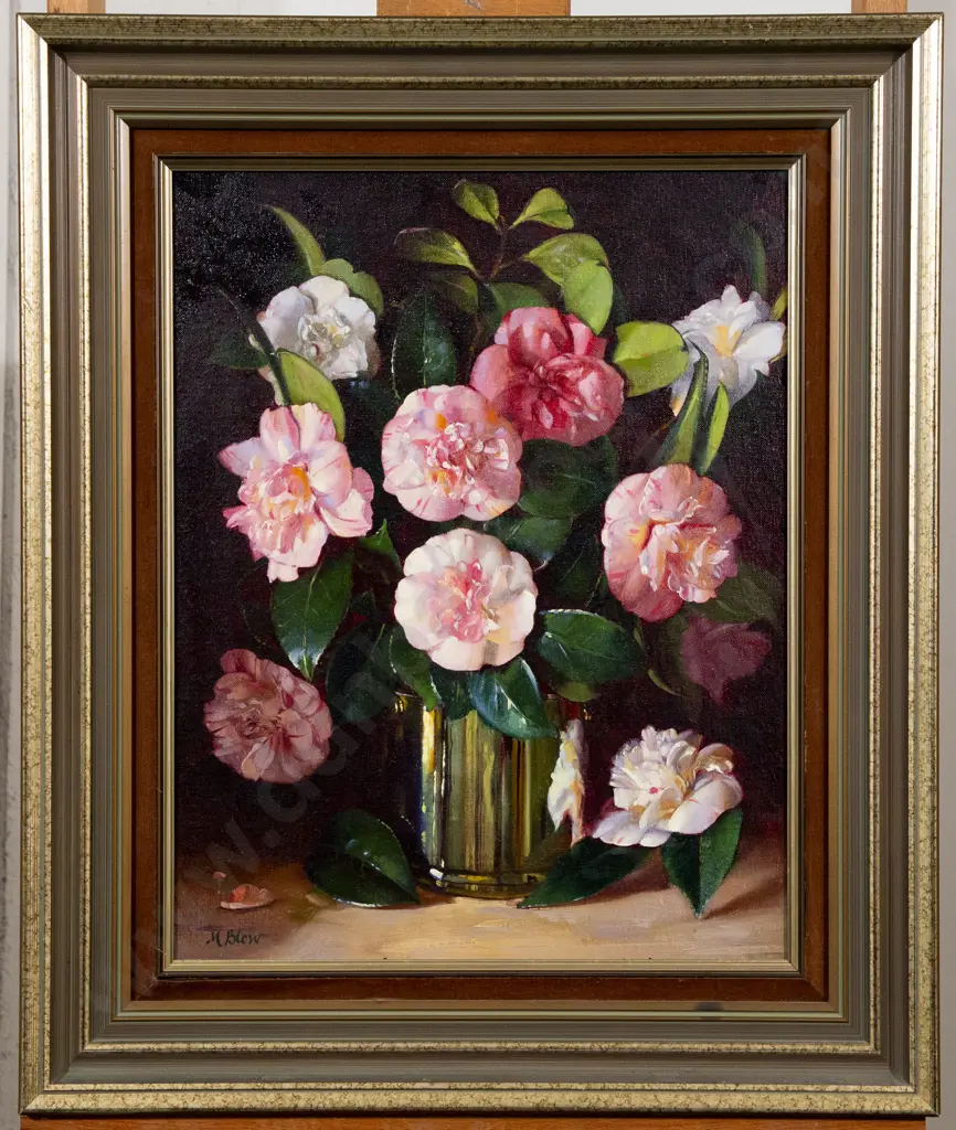 Michael Blow (b 1943) - Pink & White Camellias Image 1++
