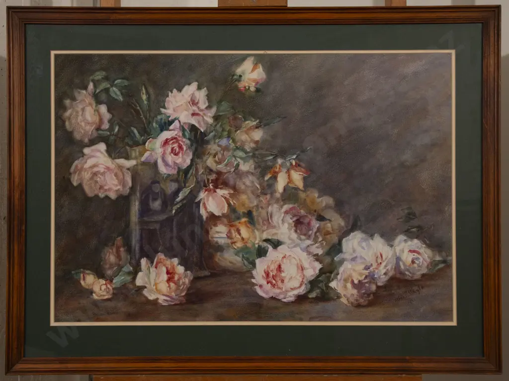 Alice Whyte (1880 - 1952) - Still Life with Roses Image 1++