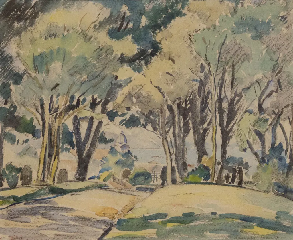 Angus Gray (1906 - 1983) - View Through the Trees Image 1++
