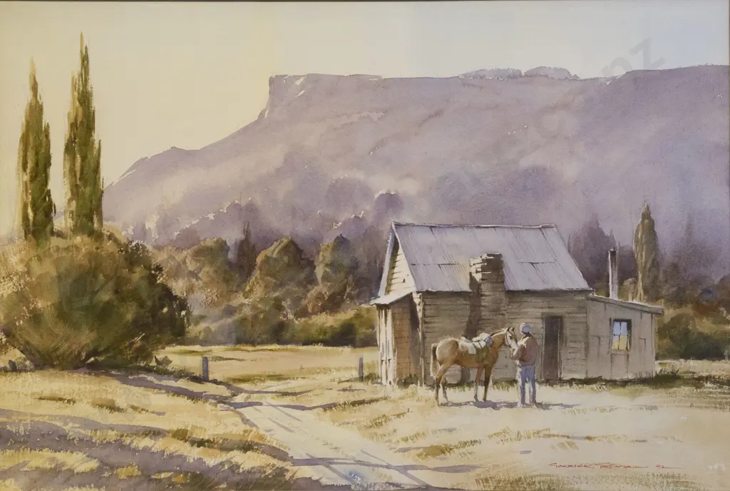 Garrick Tremain (b 1941) - Saddling Up Image 1++