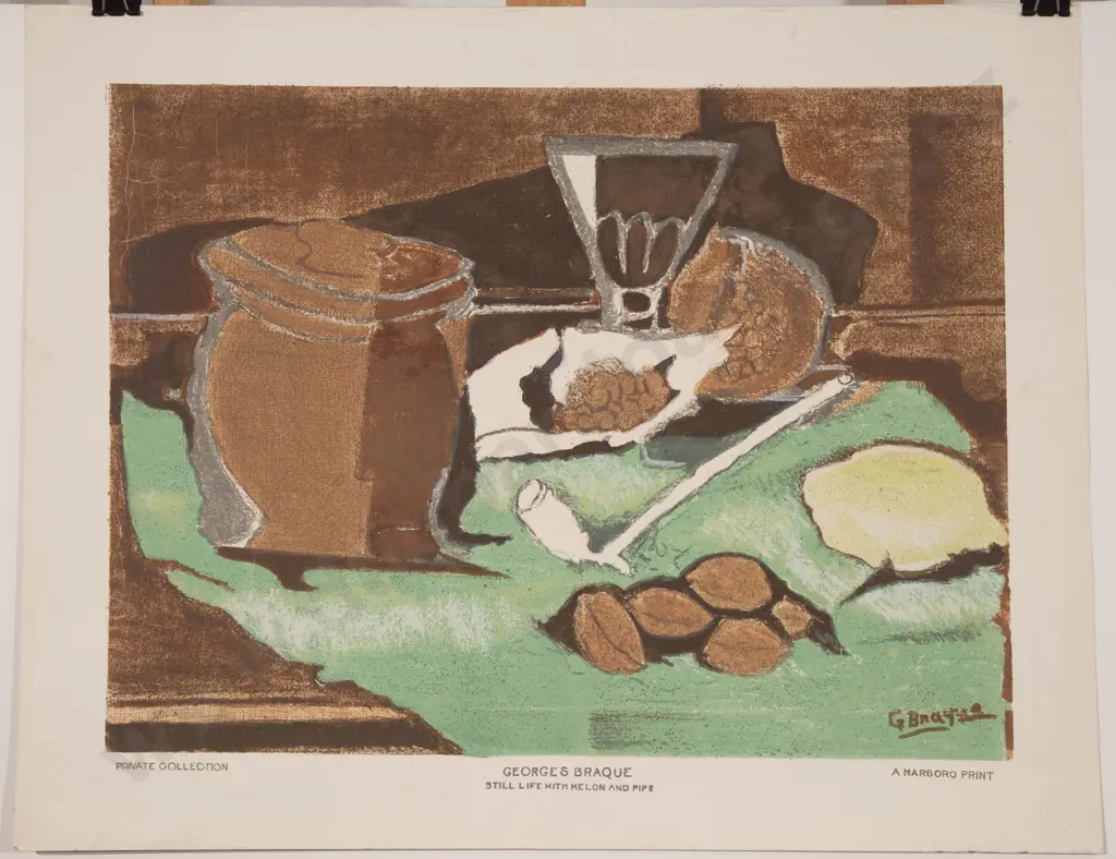 After Georges Braque (1882 - 1963) - Still Life With Melon & Pipe Image 1++