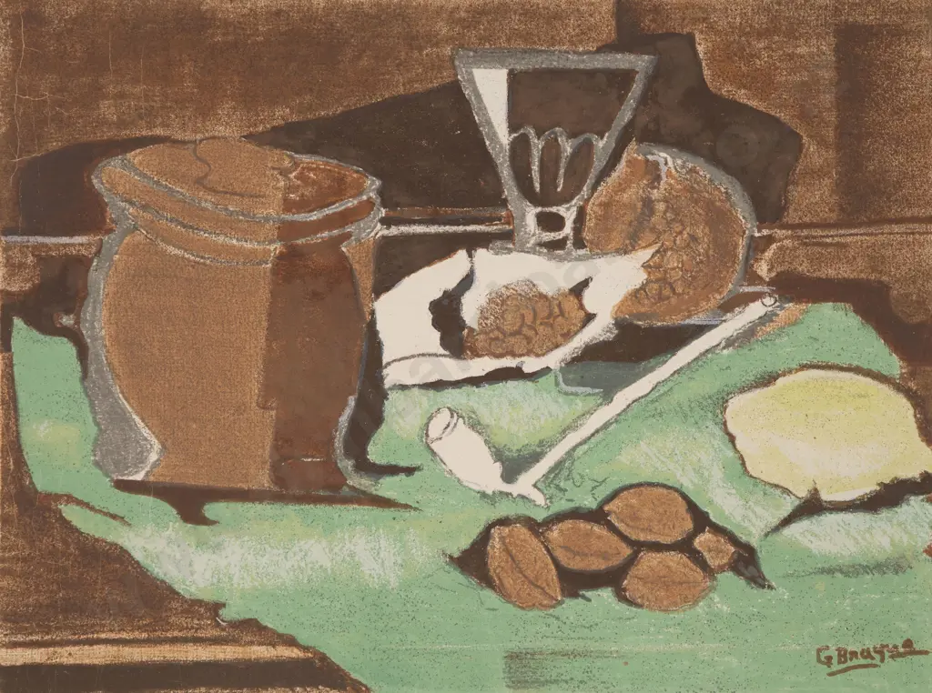 After Georges Braque (1882 - 1963) - Still Life With Melon & Pipe Image 1++