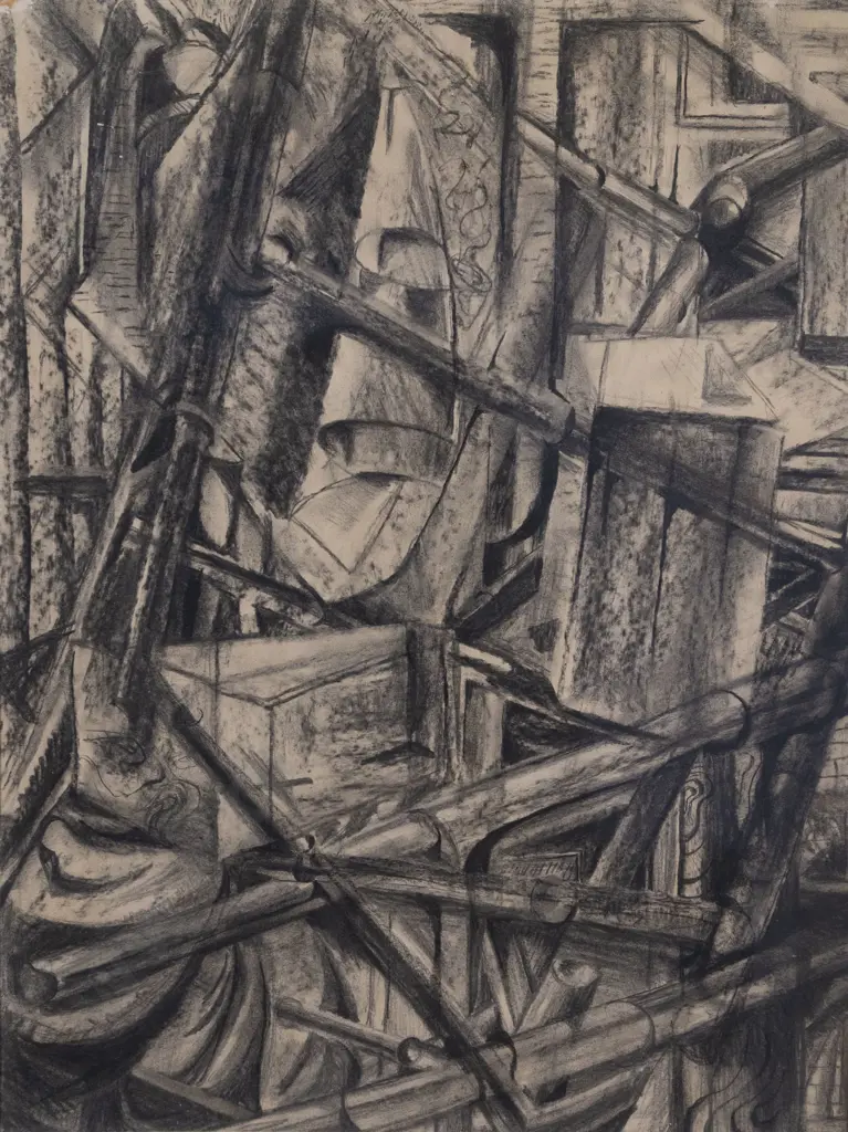 Janet Paul (1919 - 2004) - Cubist Drawing Image 1++