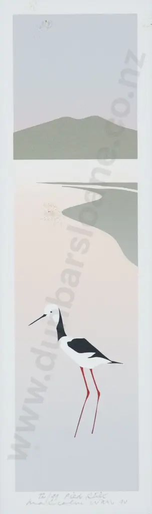 Malcolm Warr (b 1939) - Pied Stilt Image 1++