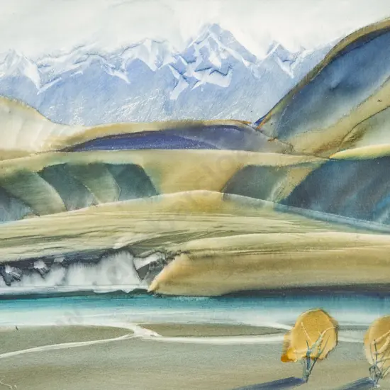 Jack Register (1936 - 2018) - Rangitata River from White Rock