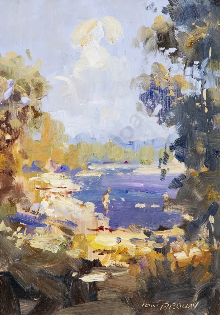 Ion Brown (b 1942) - Midday Heat - Lake Tutira Image 1++