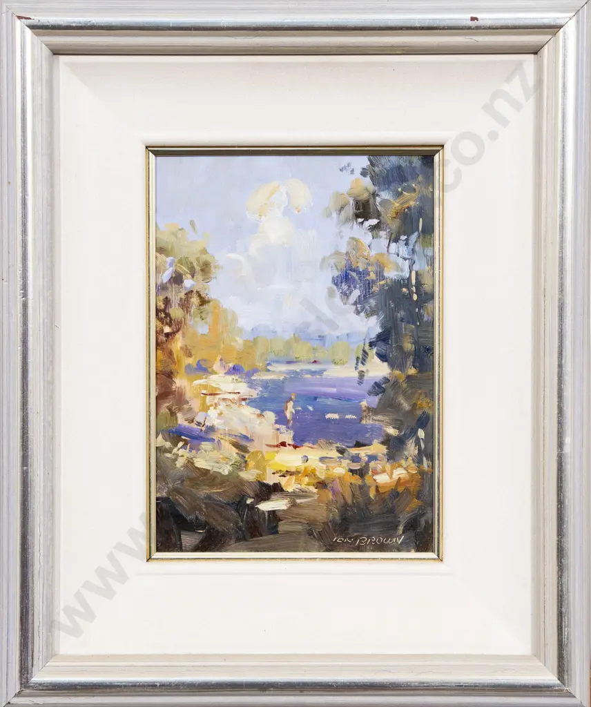 Ion Brown (b 1942) - Midday Heat - Lake Tutira Image 1++