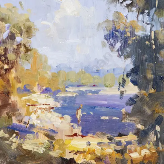 Ion Brown (b 1942) - Midday Heat - Lake Tutira