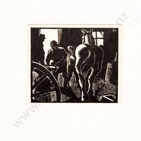 Edwin Holgate RCA (Canadian 1892 - 1977) - Barn Scene from 'Other Days Other Ways'