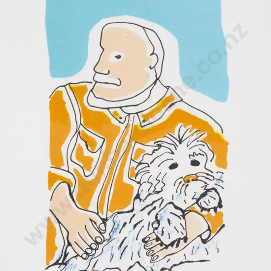 Claudia Pond Eyley (b 1946) - Man with dog