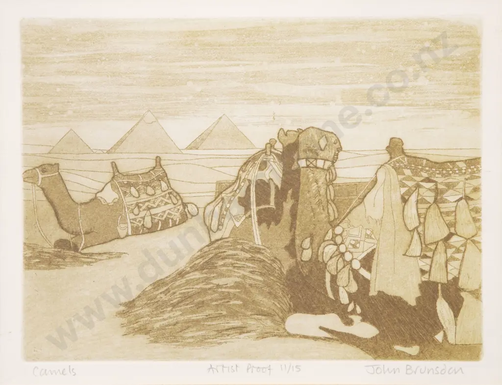 John Brunsden (British 1933 - 2014) - Camels Image 1++
