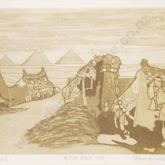 John Brunsden (British 1933 - 2014) - Camels