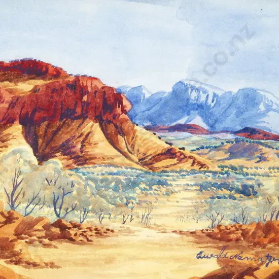 Ewald Namatjira (Australian 1930 - 1984) - Central Australian Landscape