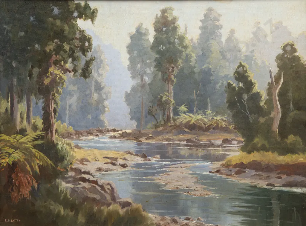 E B Lattey (1899 - 1986) - Hopuruahine Urewera Image 1++