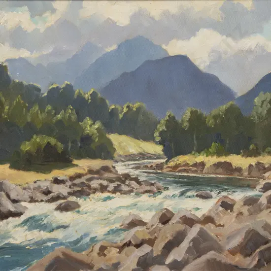 E B Lattey (1899 - 1986) - NZ Bush Landscape