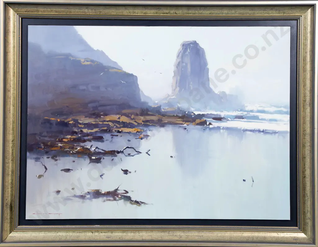 John Crump (b 1943) - Evening - Lone Sentry - Cannibal Bay - Catlin Coastline Image 1++