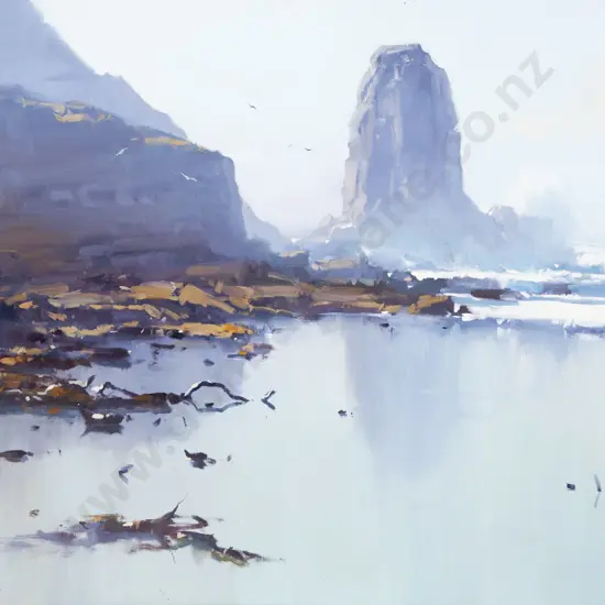 John Crump (b 1943) - Evening - Lone Sentry - Cannibal Bay - Catlin Coastline