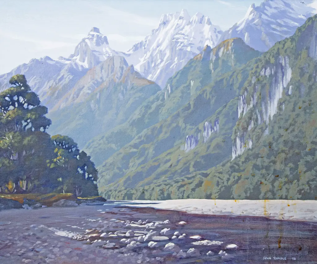 John Rundle (1933 - 2014) - Mt Earnslaw from the Dart Valley Image 1++