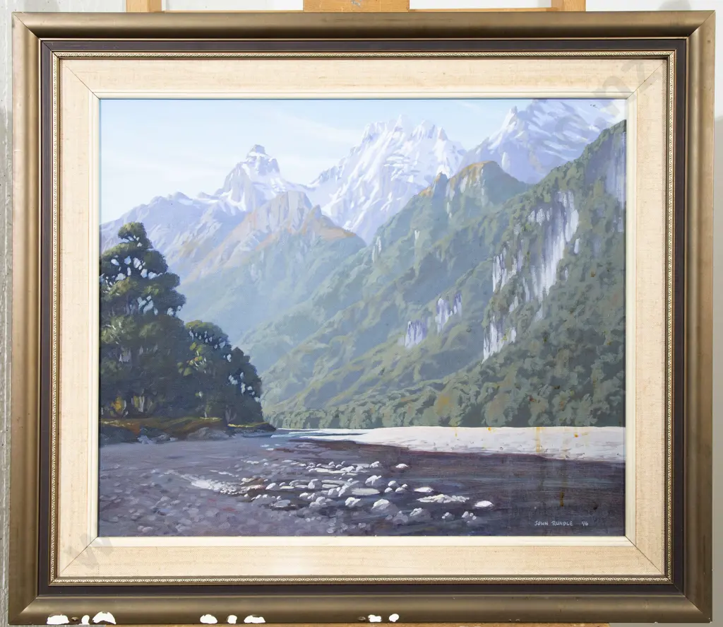 John Rundle (1933 - 2014) - Mt Earnslaw from the Dart Valley Image 1++