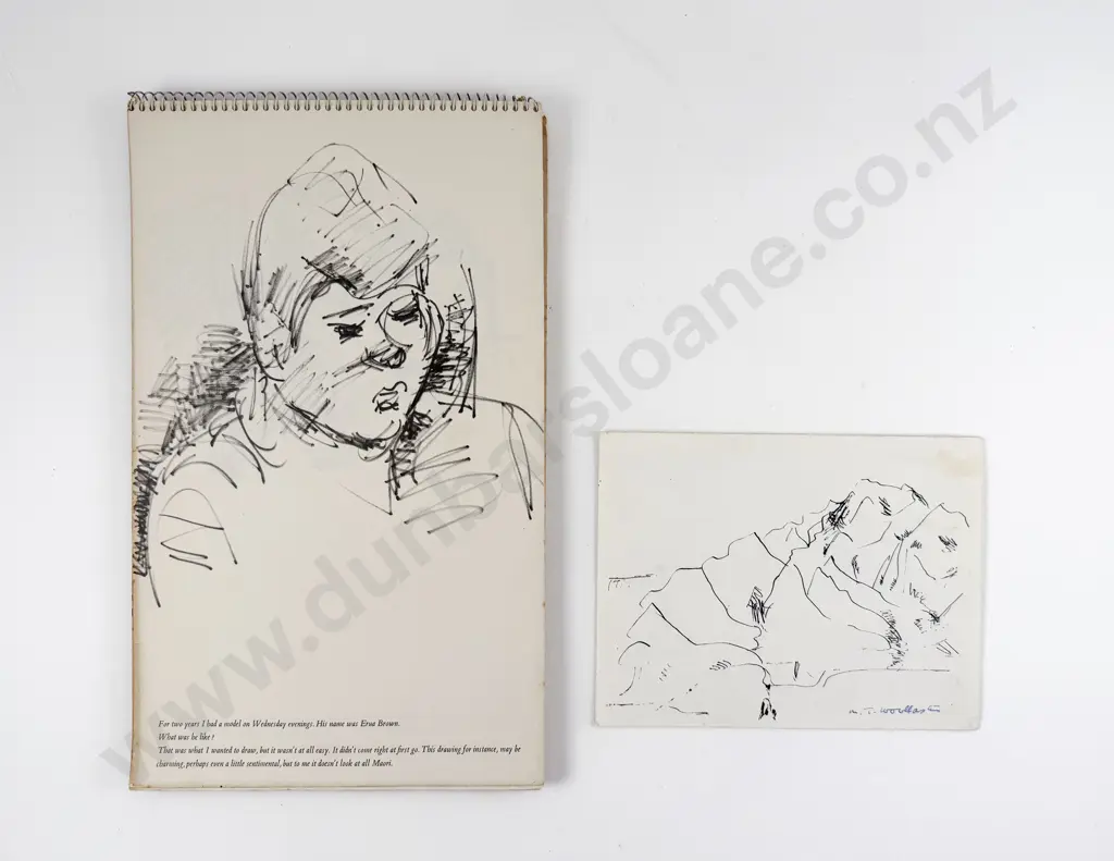 Toss Woollaston (1910 - 1998) - Erua & Sketch/Letter Image 1++