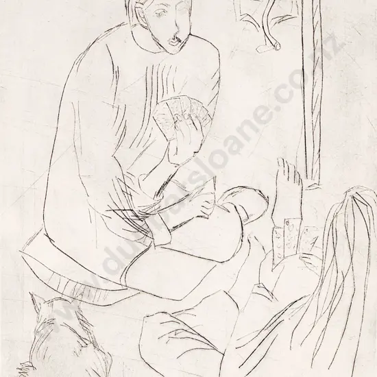 Janet Paul (1919 - 2004) - Two Women Playing Cards