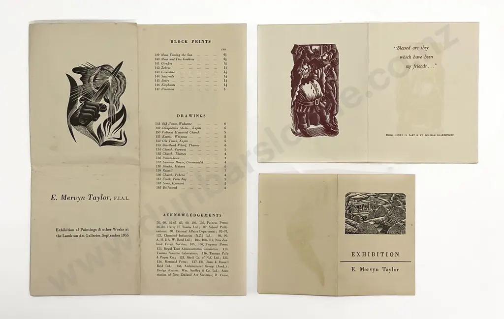 E Mervyn Taylor Christmas Card & Two Others Image 1++