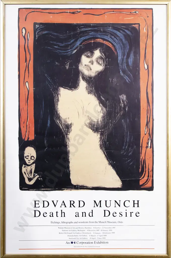 Edvard Munch 'Death and Desire' NZ Touring Exhibition Promotional Poster Image 1++