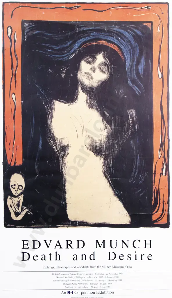 Edvard Munch 'Death and Desire' NZ Touring Exhibition Promotional Poster Image 1++