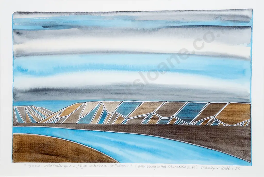 Marilynn Webb (1937 - 2021) - Snow Gold Tailings & a Frozen Water Race Image 1++