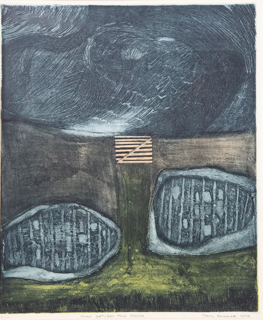 Penny Ormerod (1922 - 1988) - Road Between Two Ponds Image 1++