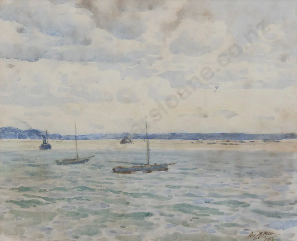 James Nairn (1859 - 1904) - Wellington Harbour (a/f) Image 1++
