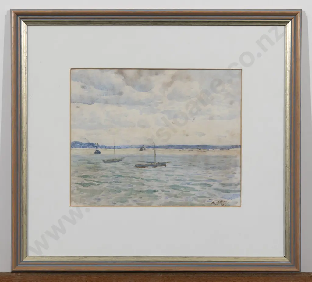 James Nairn (1859 - 1904) - Wellington Harbour (a/f) Image 1++