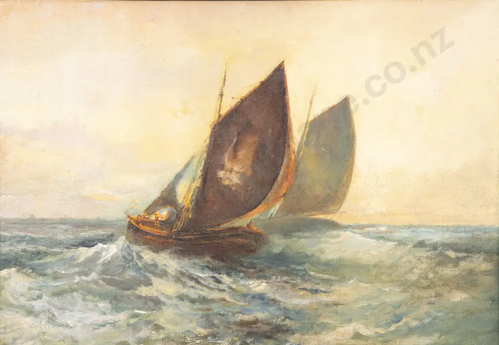 Attributed Blythe Fletcher (1890 - 1949) - Boat Scene Image 1++