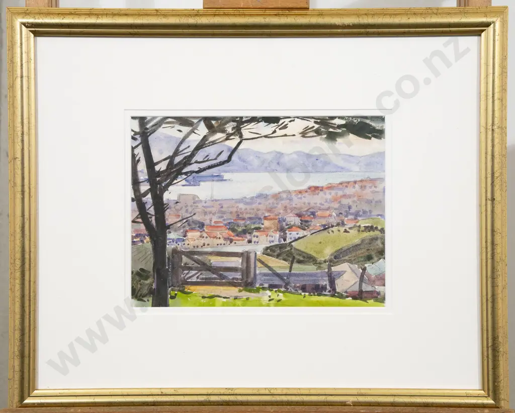 Nugent Welch (1881 - 1970) - View of Wellington Harbour Image 1++