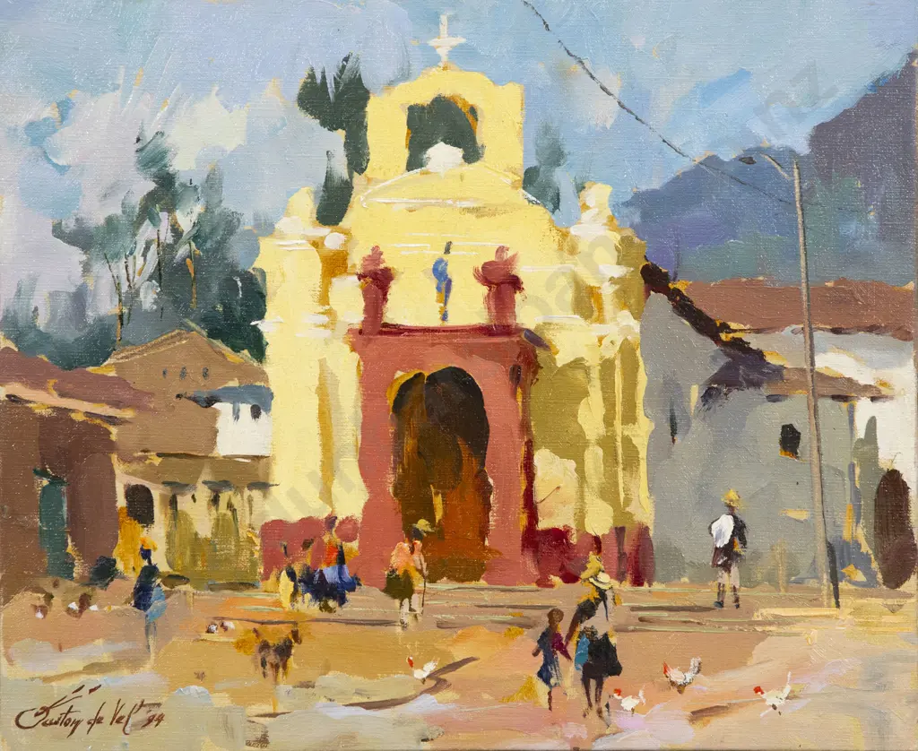 Gaston De Vel (1924 - 2010) - Peruche (Equador) Chruch Image 1++