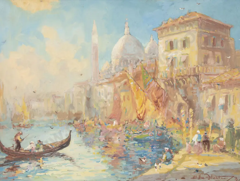 Blythe Fletcher (1890 - 1949) - A View on the Grand Canal Image 1++