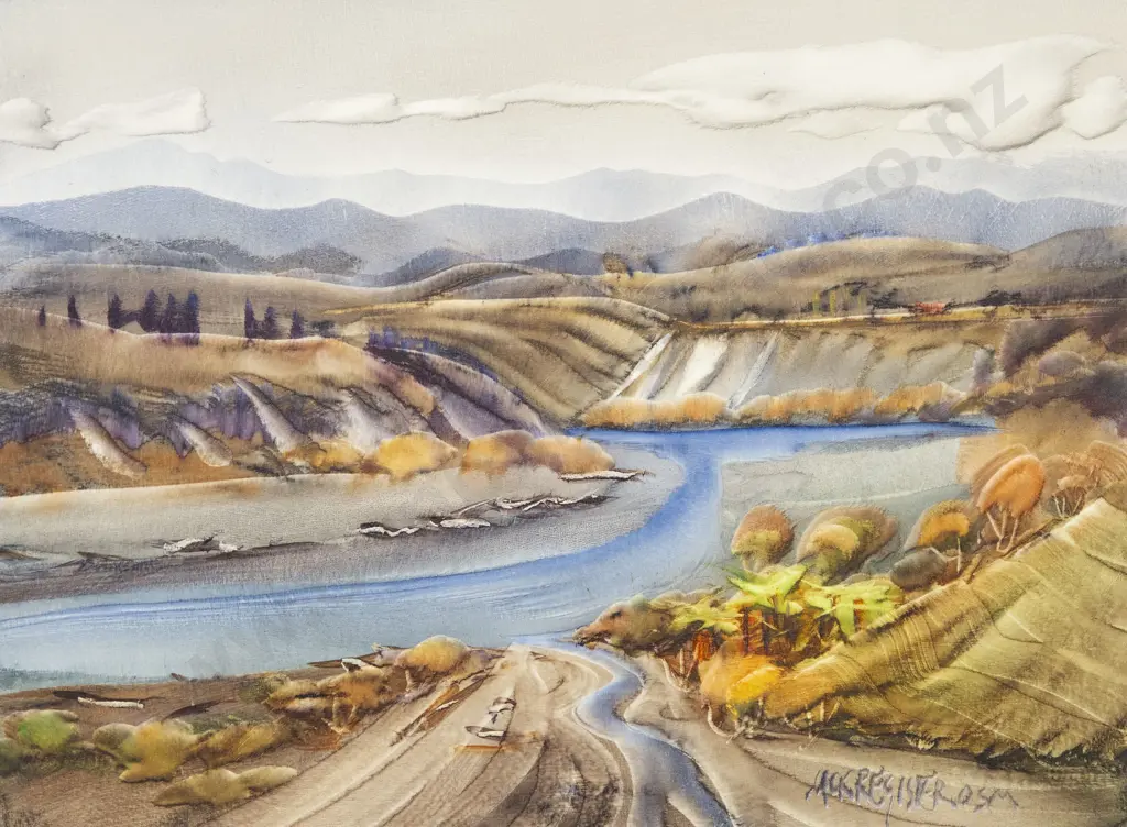 Jack Register (1936 - 2018) - Logs Along the Manawatu River Image 1++