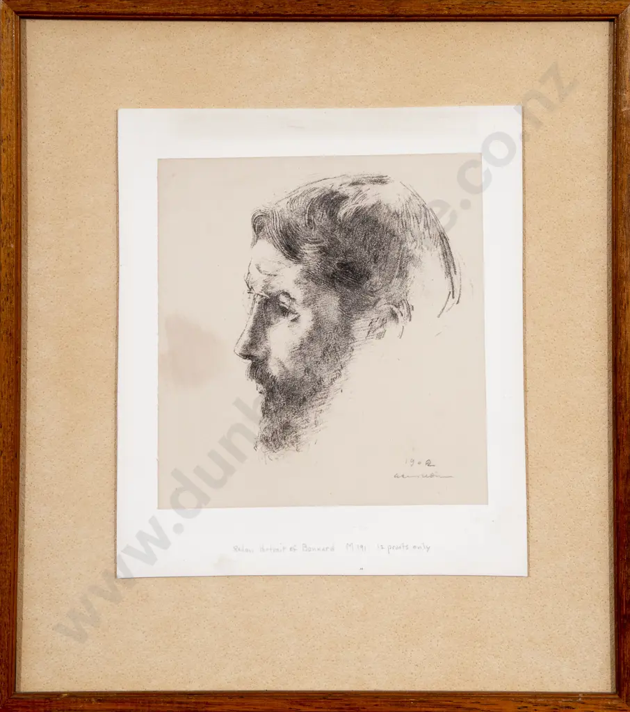 Odilon Redon (French 1840 - 1916) - Portrait of Pierre Bonnard Image 1++