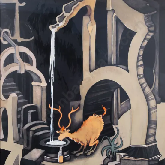 After Theodor Seuss Geisel (American 1904 - 1991) - The Stag at Eve